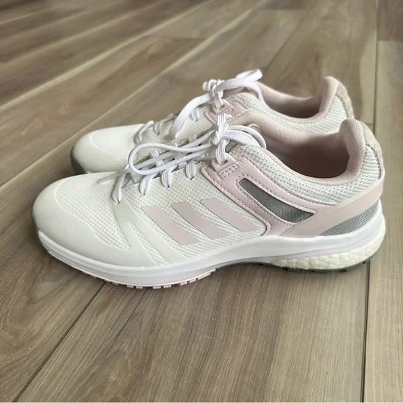 adidas Women’s EQT Spikeless Golf Shoes 7.5 Cloud White / Pink / Grey - Picture 2 of 15